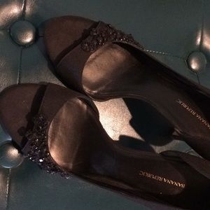 Sz 8 Banana Republic black embellished high heels